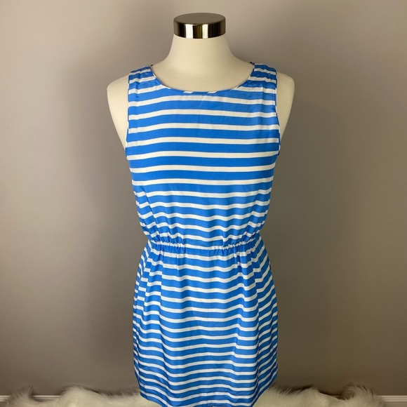 NWTs J Crew Classic Striped Nautical Preppy Silk Sleeveless Sheath Shift Dress - Picture 4 of 11